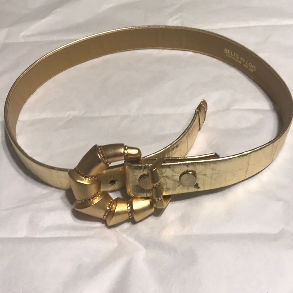Belts By Lois Custom Made Gold Metallic Belt